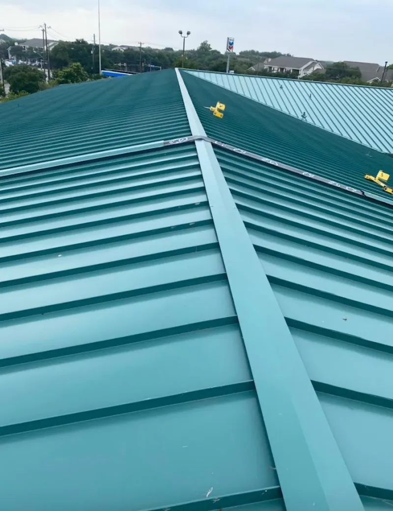 Green commercial metal roof ridge and valley for Metal Roof Repair in Jacksonville